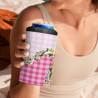 Pink Hawaii Palaka 4 in 1 Can Cooler Tumbler Maile Pikake Honohono Orchid Lei LT05 - Polynesian Pride