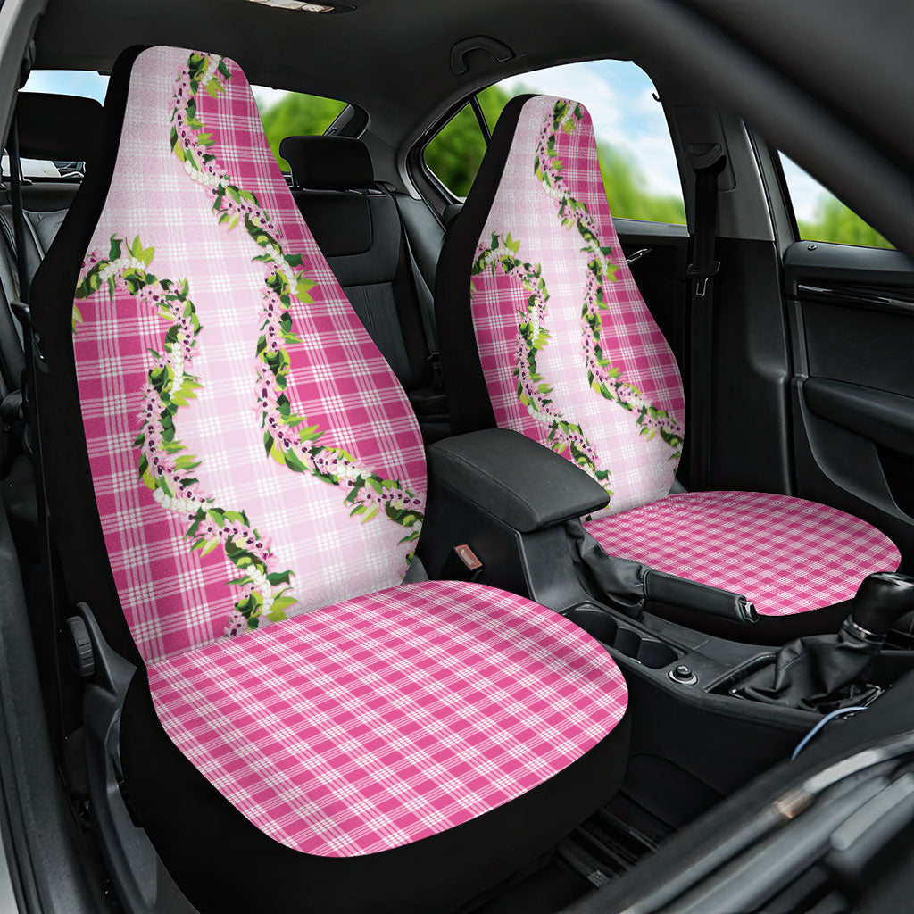 Pink Hawaii Palaka Car Seat Cover Maile Pikake Honohono Orchid Lei LT05 One Size Pink - Polynesian Pride