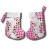 Pink Hawaii Palaka Christmas Stocking Maile Pikake Honohono Orchid Lei LT05 - Polynesian Pride