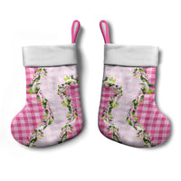 Pink Hawaii Palaka Christmas Stocking Maile Pikake Honohono Orchid Lei LT05 - Polynesian Pride
