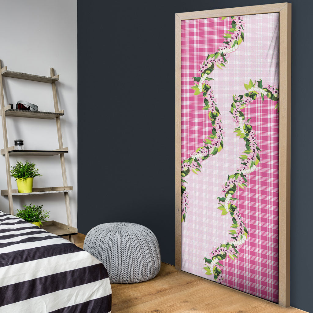Pink Hawaii Palaka Door Cover Maile Pikake Honohono Orchid Lei LT05 - Polynesian Pride