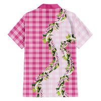 Pink Hawaii Palaka Family Matching Tank Maxi Dress and Hawaiian Shirt Maile Pikake Honohono Orchid Lei LT05 - Polynesian Pride
