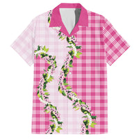 Pink Hawaii Palaka Hawaiian Shirt Maile Pikake Honohono Orchid Lei LT05 Pink - Polynesian Pride