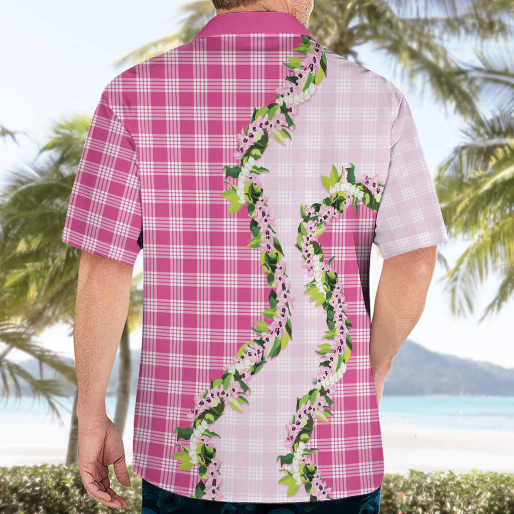 Pink Hawaii Palaka Hawaiian Shirt Maile Pikake Honohono Orchid Lei LT05 - Polynesian Pride