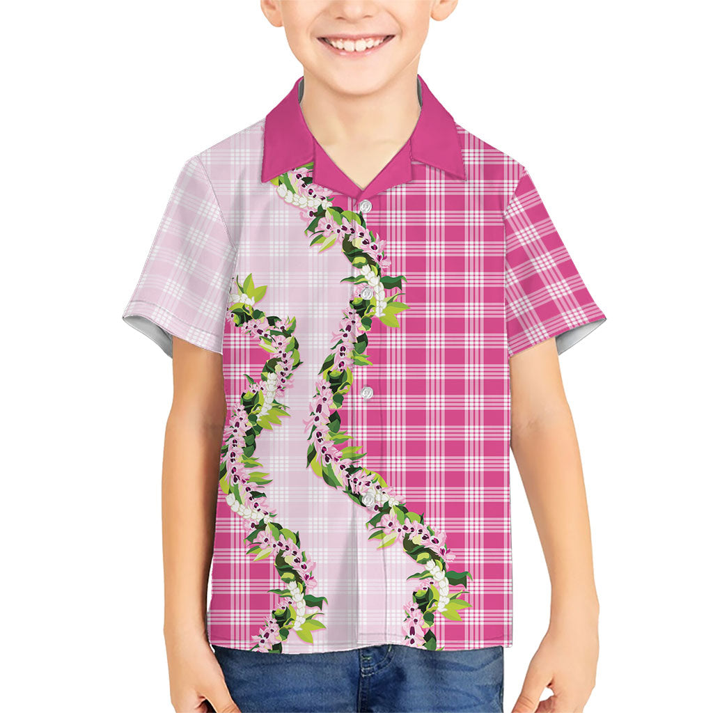 Pink Hawaii Palaka Hawaiian Shirt Maile Pikake Honohono Orchid Lei LT05 - Polynesian Pride