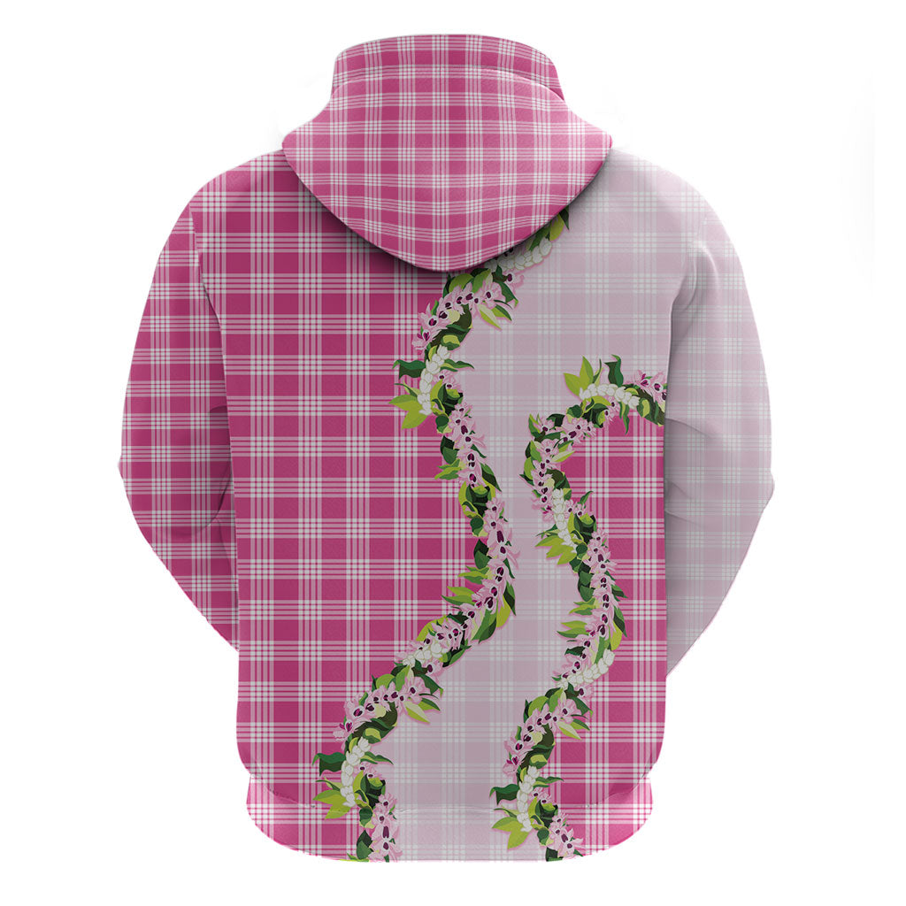 Pink Hawaii Palaka Hoodie Maile Pikake Honohono Orchid Lei LT05 - Polynesian Pride