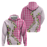 Pink Hawaii Palaka Hoodie Maile Pikake Honohono Orchid Lei LT05 - Polynesian Pride