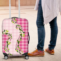 Pink Hawaii Palaka Luggage Cover Maile Pikake Honohono Orchid Lei LT05 Pink - Polynesian Pride