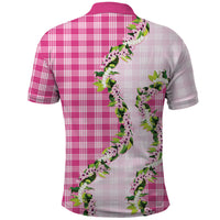 Pink Hawaii Palaka Polo Shirt Maile Pikake Honohono Orchid Lei LT05 - Polynesian Pride