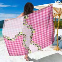 Pink Hawaii Palaka Sarong Maile Pikake Honohono Orchid Lei LT05 One Size 44 x 66 inches Pink - Polynesian Pride