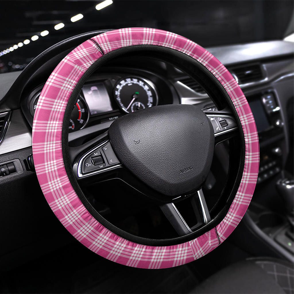 Pink Hawaii Palaka Steering Wheel Cover Maile Pikake Honohono Orchid Lei