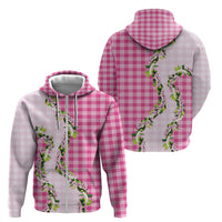 Pink Hawaii Palaka Zip Hoodie Maile Pikake Honohono Orchid Lei LT05 - Polynesian Pride