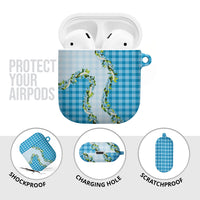 Blue Hawaii Palaka AirPods Case Maile Pikake Honohono Orchid Lei