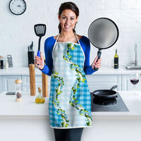 Blue Hawaii Palaka Apron Maile Pikake Honohono Orchid Lei LT05 - Polynesian Pride
