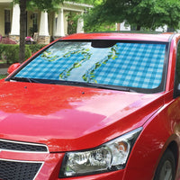 Blue Hawaii Palaka Auto Sun Shade Maile Pikake Honohono Orchid Lei LT05 - Polynesian Pride