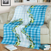 Blue Hawaii Palaka Blanket Maile Pikake Honohono Orchid Lei LT05 - Polynesian Pride