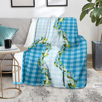 Blue Hawaii Palaka Blanket Maile Pikake Honohono Orchid Lei LT05 - Polynesian Pride