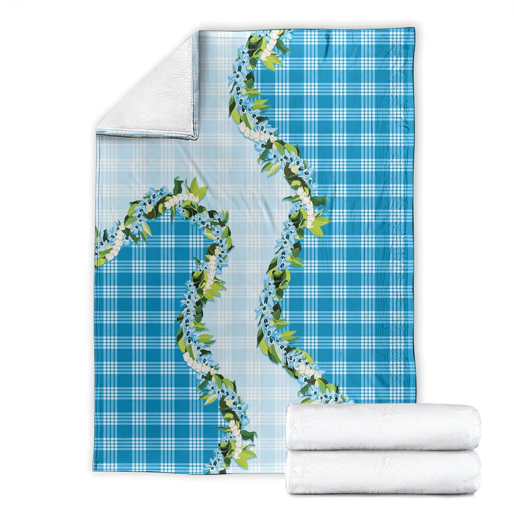 Blue Hawaii Palaka Blanket Maile Pikake Honohono Orchid Lei LT05 - Polynesian Pride