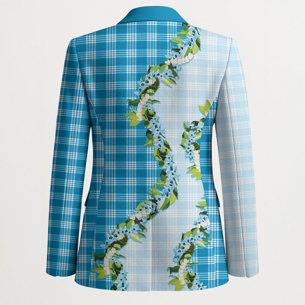 Blue Hawaii Palaka Blazer Maile Pikake Honohono Orchid Lei LT05 - Polynesian Pride