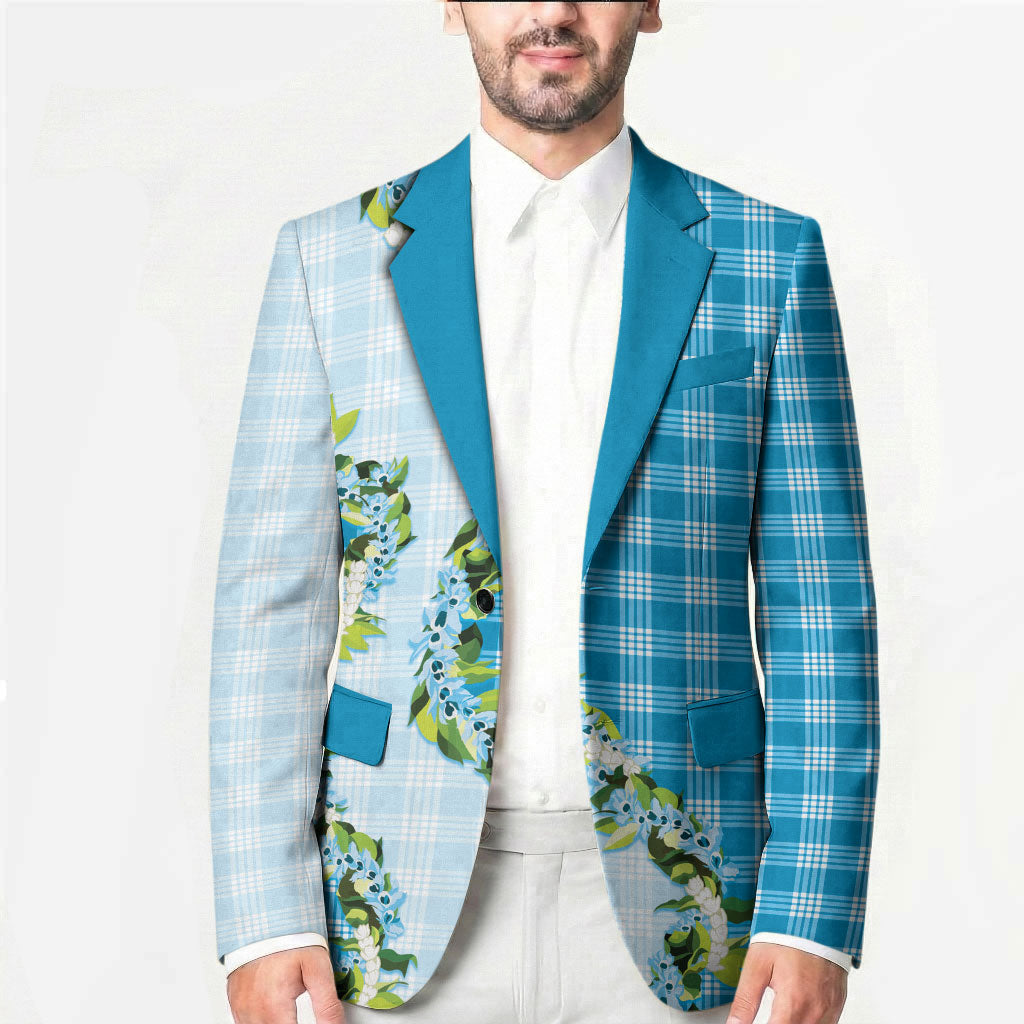 Blue Hawaii Palaka Blazer Maile Pikake Honohono Orchid Lei LT05 - Polynesian Pride