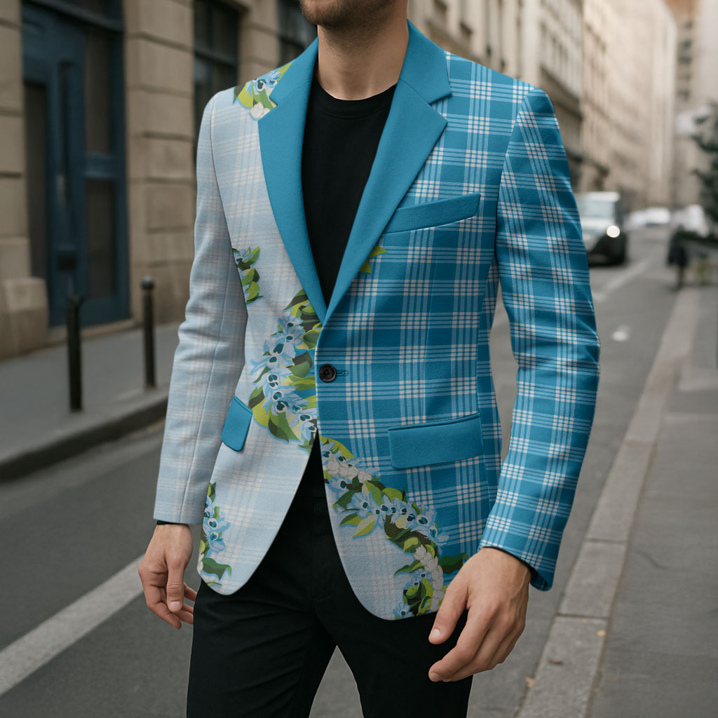 Blue Hawaii Palaka Blazer Maile Pikake Honohono Orchid Lei LT05 - Polynesian Pride