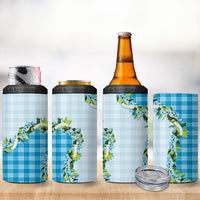 Blue Hawaii Palaka 4 in 1 Can Cooler Tumbler Maile Pikake Honohono Orchid Lei LT05 - Polynesian Pride