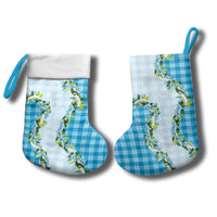 Blue Hawaii Palaka Christmas Stocking Maile Pikake Honohono Orchid Lei LT05 - Polynesian Pride