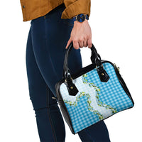 Blue Hawaii Palaka Shoulder Handbag Maile Pikake Honohono Orchid Lei LT05 - Polynesian Pride