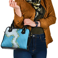 Blue Hawaii Palaka Shoulder Handbag Maile Pikake Honohono Orchid Lei LT05 - Polynesian Pride