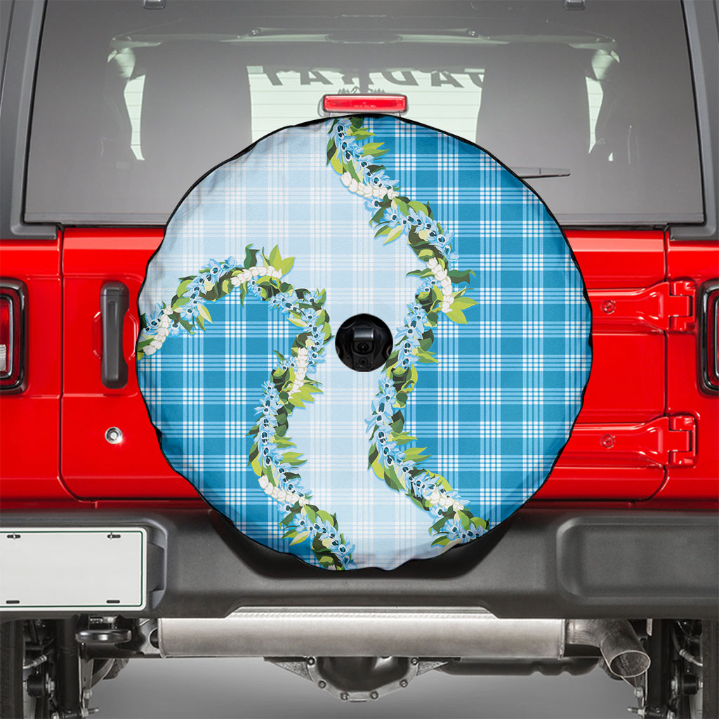 Blue Hawaii Palaka Spare Tire Cover Maile Pikake Honohono Orchid Lei LT05 - Polynesian Pride