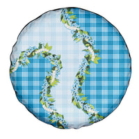 Blue Hawaii Palaka Spare Tire Cover Maile Pikake Honohono Orchid Lei LT05 - Polynesian Pride