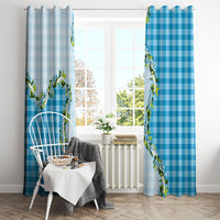 Blue Hawaii Palaka Window Curtain Maile Pikake Honohono Orchid Lei LT05 - Polynesian Pride