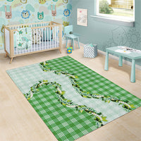 Green Hawaii Palaka Area Rug Maile Pikake Honohono Orchid Lei