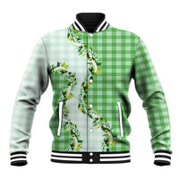 Green Hawaii Palaka Baseball Jacket Maile Pikake Honohono Orchid Lei LT05 Unisex Green - Polynesian Pride