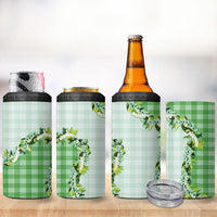 Green Hawaii Palaka 4 in 1 Can Cooler Tumbler Maile Pikake Honohono Orchid Lei LT05 - Polynesian Pride