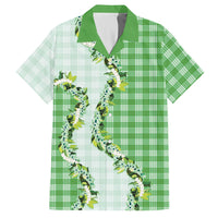 Green Hawaii Palaka Hawaiian Shirt Maile Pikake Honohono Orchid Lei LT05 Green - Polynesian Pride