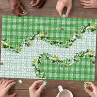 Green Hawaii Palaka Puzzle Maile Pikake Honohono Orchid Lei LT05 - Polynesian Pride