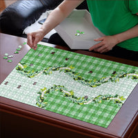 Green Hawaii Palaka Puzzle Maile Pikake Honohono Orchid Lei LT05 - Polynesian Pride