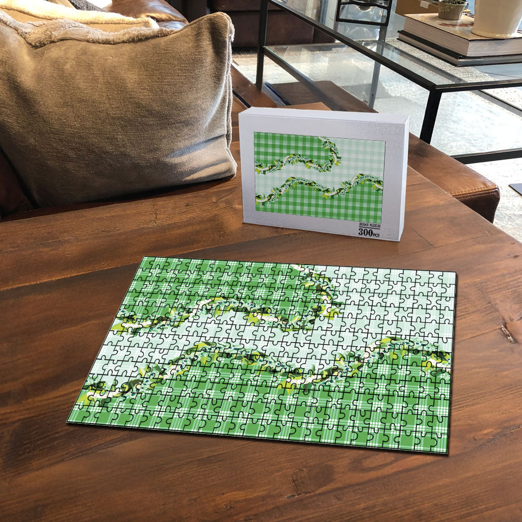 Green Hawaii Palaka Puzzle Maile Pikake Honohono Orchid Lei LT05 - Polynesian Pride