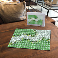 Green Hawaii Palaka Puzzle Maile Pikake Honohono Orchid Lei LT05 - Polynesian Pride
