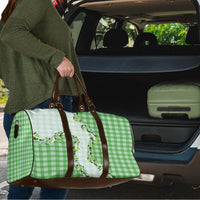 Green Hawaii Palaka Travel Bag Maile Pikake Honohono Orchid Lei LT05 - Polynesian Pride