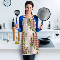 Mocha Hawaii Palaka Apron Maile Pikake Honohono Orchid Lei