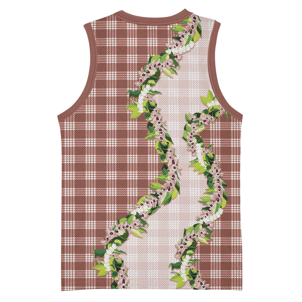 Mocha Hawaii Palaka Basketball Jersey Maile Pikake Honohono Orchid Lei LT05 - Polynesian Pride