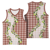 Mocha Hawaii Palaka Basketball Jersey Maile Pikake Honohono Orchid Lei LT05 - Polynesian Pride