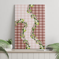 Mocha Hawaii Palaka Canvas Wall Art Maile Pikake Honohono Orchid Lei