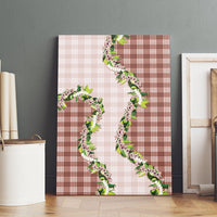 Mocha Hawaii Palaka Canvas Wall Art Maile Pikake Honohono Orchid Lei