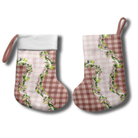 Mocha Hawaii Palaka Christmas Stocking Maile Pikake Honohono Orchid Lei LT05 - Polynesian Pride