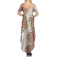 Mocha Hawaii Palaka Family Matching Summer Maxi Dress and Hawaiian Shirt Maile Pikake Honohono Orchid Lei LT05 - Polynesian Pride