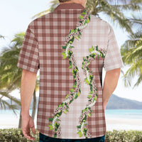 Mocha Hawaii Palaka Hawaiian Shirt Maile Pikake Honohono Orchid Lei LT05 - Polynesian Pride