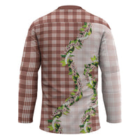 Mocha Hawaii Palaka Hockey Jersey Maile Pikake Honohono Orchid Lei LT05 - Polynesian Pride